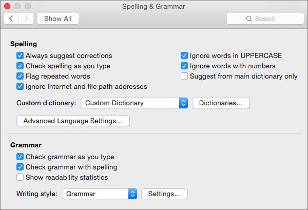Word For Mac Spelling And Grammar Not Working